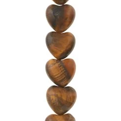 Best Pirce 👏 Brown Tiger's Eye Heart Semi-Precious Beads by Bead Landing™, 12mm 🔔