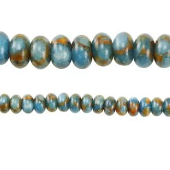 Buy ✨ 12 Pack: Light Blue Impression Jasper Rondelle Beads, 8mm by Bead Landing® 😍