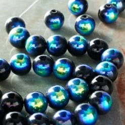 Buy 💯 Black Aurora Borealis Round Glass Beads, 10mm by Bead Landing™ ⌛ -Deals Bead Landing Store 10631456 20