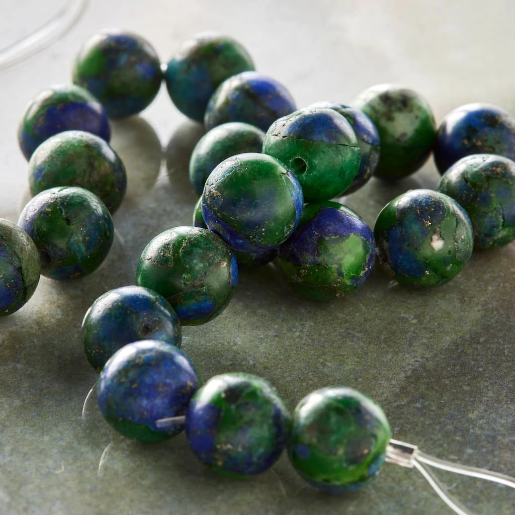 Budget ๐ Green & Blue Chryscolla Round Beads by Bead Landing®, 8mm ๐ 4 Budget ๐ Green & Blue Chryscolla Round Beads by Bead Landing®, 8mm ๐ - Image 2