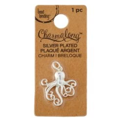 Wholesale 👏 Charmalong™ Silver Plated Octopus Charm by Bead Landing™ 🛒