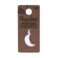 Best Sale 🌟 Charmalong™ Silver Plated Moon Charm by Bead Landing™ 🎉 -Deals Bead Landing Store 10633166 1