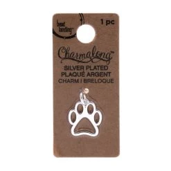 Budget 🎁 Charmalong™ Silver Plated Paw Charm by Bead Landing™ ✔️ -Deals Bead Landing Store 10633179 1