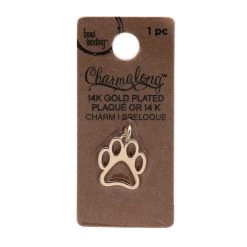 Outlet 🥰 Charmalong™ 14K Gold Plated Paw Charm by Bead Landing™ 🧨 -Deals Bead Landing Store 10633181 1