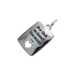 Coupon 🔔 12 Pack: Charmalong™ Silver-Plated For God So Loved the World Charm by Bead Landing™ 🛒 -Deals Bead Landing Store 10633184 3 1