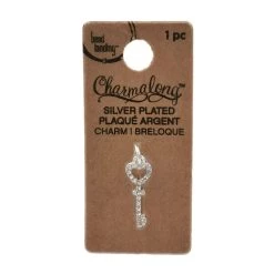 Flash Sale 🌟 Charmalong™ Silver Plated Pavé Key Charm by Bead Landing™ 😀 -Deals Bead Landing Store 10633187 1