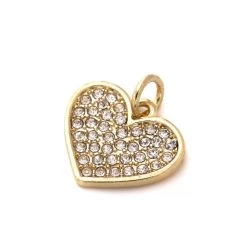 Outlet 🎉 Charmalong™ 14K Gold Plated Pavé Heart Charm by Bead Landing™ 🌟 -Deals Bead Landing Store 10633190 8