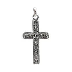 Budget 👍 12 Pack: Charmalong™ Silver-Plated Pavé Cross Charm by Bead Landing™ 🌟