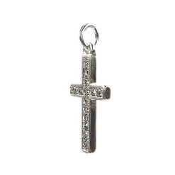 Outlet 🤩 Charmalong™ Silver Plated Pavé Cross Charm by Bead Landing™ 😉 -Deals Bead Landing Store 10633191 5