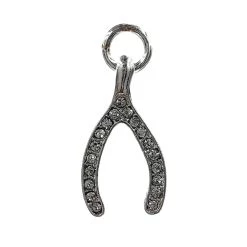 Coupon ⭐ Charmalong™ Silver Plated Pavé Wishbone Charm by Bead Landing™ ❤️