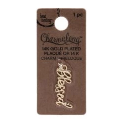 Discount 😉 12 Pack: Charmalong™ Gold Blessed Charm by Bead Landing™ 🎉 -Deals Bead Landing Store 10633200 1