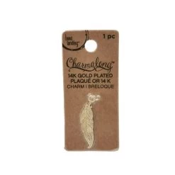 New 🎉 Charmalong™ 14K Gold Plated Feather Charm by Bead Landing™ 🎁 -Deals Bead Landing Store 10633235 1