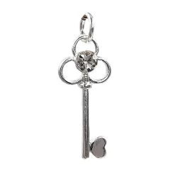 New ✔️ Charmalong™ Silver Plated Crystal Key Charm by Bead Landing™ 🎉