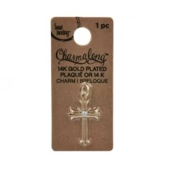 Best Pirce ❤️ Charmalong™ 14K Gold Plated Crystal Cross Charm by Bead Landing™ 🥰 -Deals Bead Landing Store 10633240 1