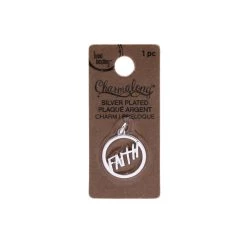 Hot Sale ✔️ Charmalong™ Silver Plated Round Faith Charm by Bead Landing™ 🛒 -Deals Bead Landing Store 10633244 1