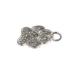 Wholesale 👍 Charmalong™ Silver Plated & Stone Paved Paw Charm by Bead Landing™ 👏 -Deals Bead Landing Store 10633252 5