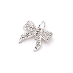 Budget 🤩 Charmalong™ Silver Plated & Stone Paved Bow Charm by Bead Landing™ ⌛ -Deals Bead Landing Store 10633258 8