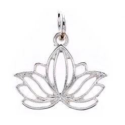 Outlet ✔️ Charmalong™ Silver Plated Lotus Charm by Bead Landing™ 🥰