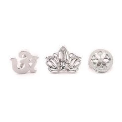 Best deal 🧨 Charmalong™ Rhodium Om & Lotus Slider Charms by Bead Landing™ 😉