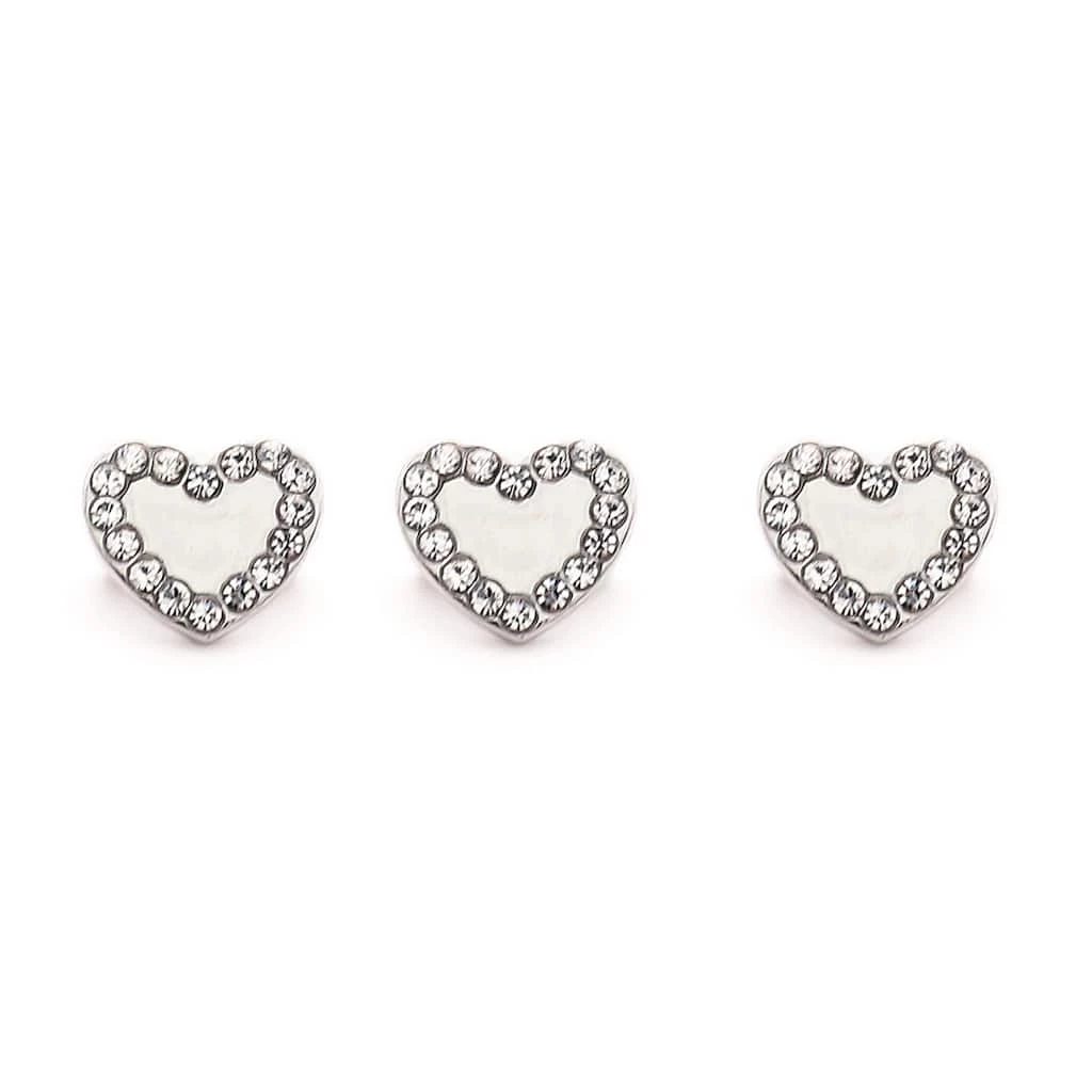 Best Pirce 🥰 Charmalong™ Crystal & Silver Heart Slider Charms by Bead Landing™ 🌟 3 Best Pirce 🥰 Charmalong™ Crystal & Silver Heart Slider Charms by Bead Landing™ 🌟