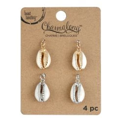 Budget ⭐ Charmalong™ Gold & Rhodium Shell Charms by Bead Landing™ ✔️