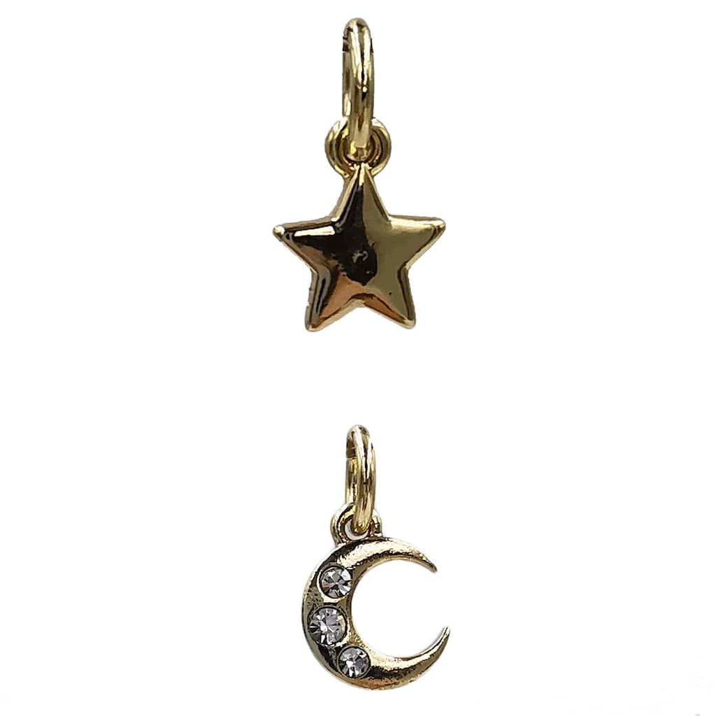 Promo 🛒 Charmalong™ 14K Gold Plated Star & Moon Charms by Bead Landing™ 🎁 3 Promo 🛒 Charmalong™ 14K Gold Plated Star & Moon Charms by Bead Landing™ 🎁