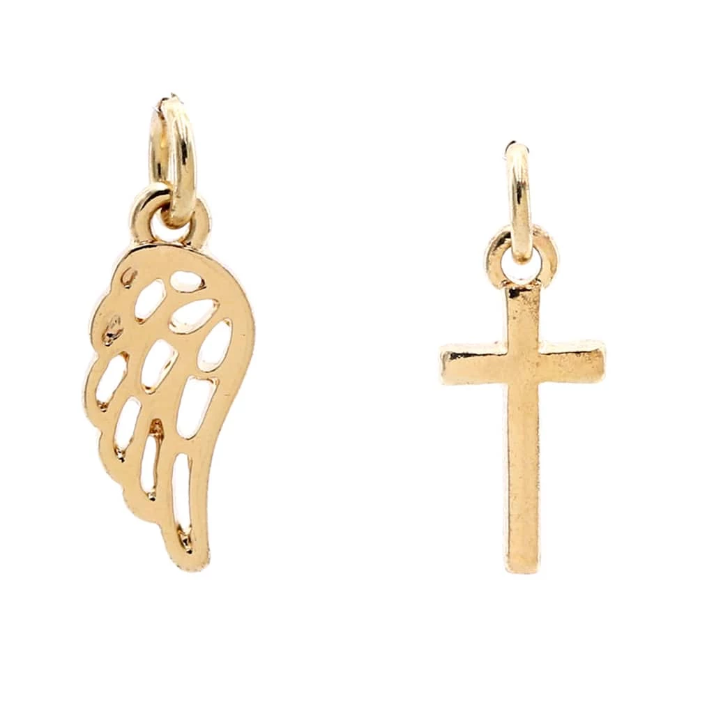 Cheap 💯 Charmalong™ 14K Gold Plated Wing & Cross Charms by Bead Landing™ 👍 3 Cheap 💯 Charmalong™ 14K Gold Plated Wing & Cross Charms by Bead Landing™ 👍
