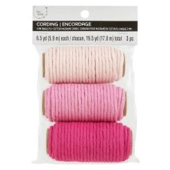 New 👍 6 Packs: 3 ct. (18 total) 3mm Pink Cotton Macramé Cords by Bead Landing™ 🔥