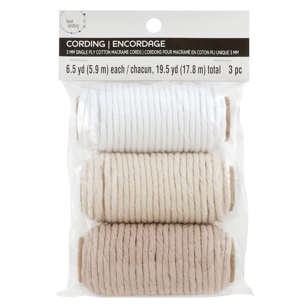 Best Pirce π 3mm White Cotton Macramé Cords by Bead Landing™ π 2 Best Pirce π 3mm White Cotton Macramé Cords by Bead Landing™ π