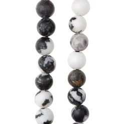Coupon ✔️ 6 Pack: Black Zebra Stone Round Beads, 10mm by Bead Landing™ ✨