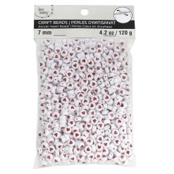 Deals 🎉 12 Pack: White & Red Heart Acrylic Circle Craft Beads, 7mm by Bead Landing™ 🤩 -Deals Bead Landing Store 10666346 2 1