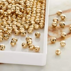 Flash Sale 🛒 Gold Faceted Acrylic Round Craft Beads, 5.5mm by Bead Landing™ ⭐ -Deals Bead Landing Store 10666352 20