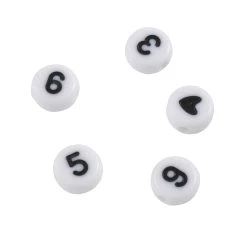 Promo ✔️ White & Black Number Acrylic Circle Craft Beads, 7mm by Bead Landing™ 👏 -Deals Bead Landing Store 10666366 1