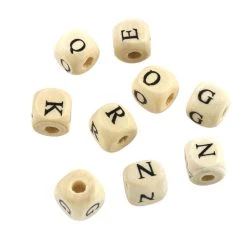Wholesale ✨ Alphabet Wooden Cube Beads, 9mm by Bead Leading™ by Bead Landing ❤️