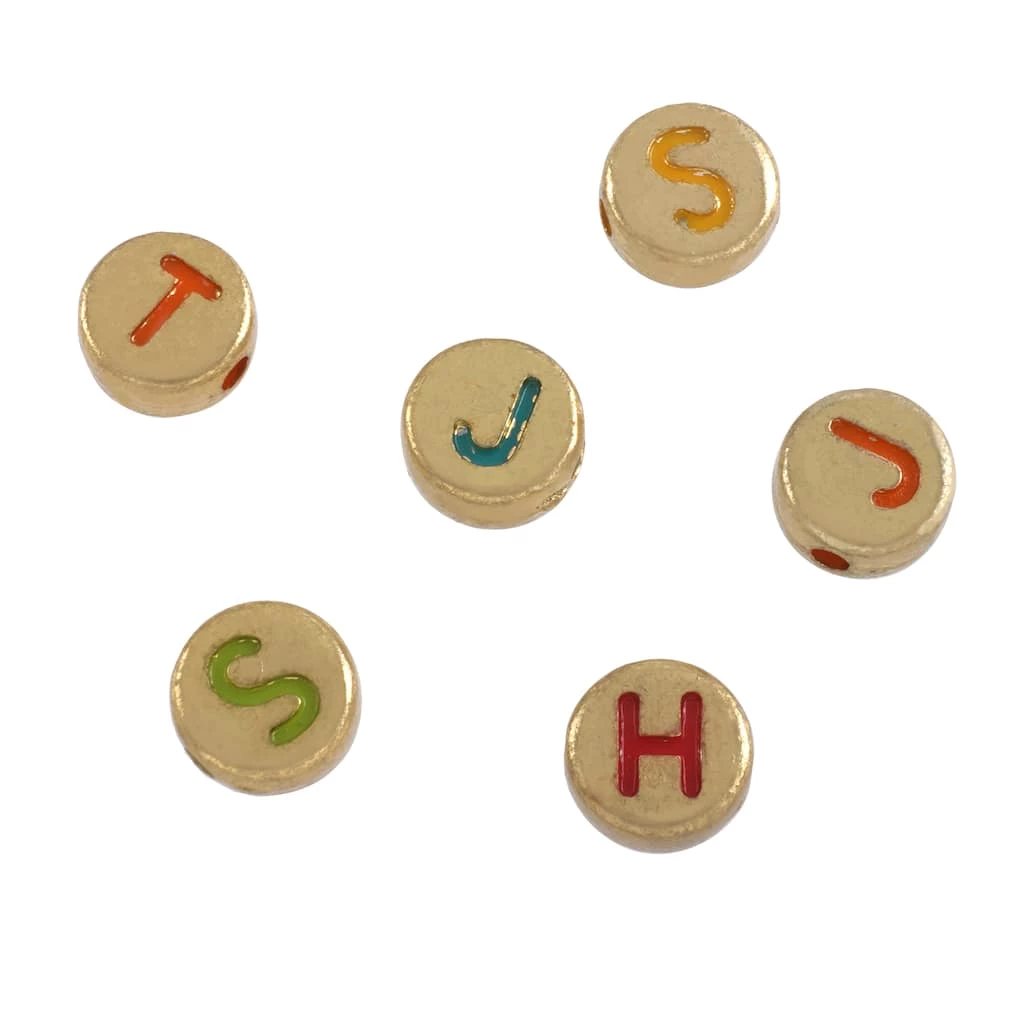 Discount 😀 Gold Alphabet Circle Acrylic Beads, 7mm by Bead Landing™ 😍 3 Discount 😀 Gold Alphabet Circle Acrylic Beads, 7mm by Bead Landing™ 😍