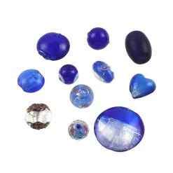 Discount ⭐ 12 Pack: Blue Mixed Lampwork Glass Craft Beads by Bead Landing™ 😉