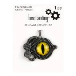 Deals โค๏ธ 12 Pack: Found Objects Yellow Eye Pendant by Bead Landing™ โญ