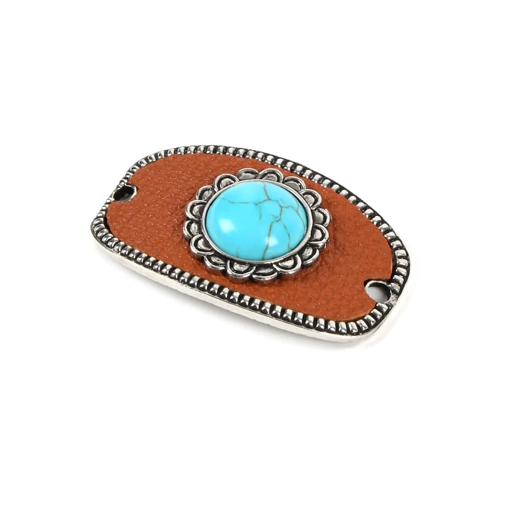 Brand new 🥰 Connected Faux Leather & Turquoise Metal Connector by Bead Landing™ ⌛ 3 Brand new 🥰 Connected Faux Leather & Turquoise Metal Connector by Bead Landing™ ⌛