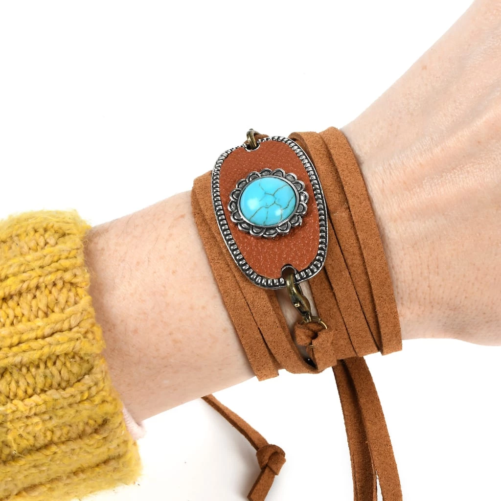 Brand new 🥰 Connected Faux Leather & Turquoise Metal Connector by Bead Landing™ ⌛ 5 Brand new 🥰 Connected Faux Leather & Turquoise Metal Connector by Bead Landing™ ⌛ - Image 3