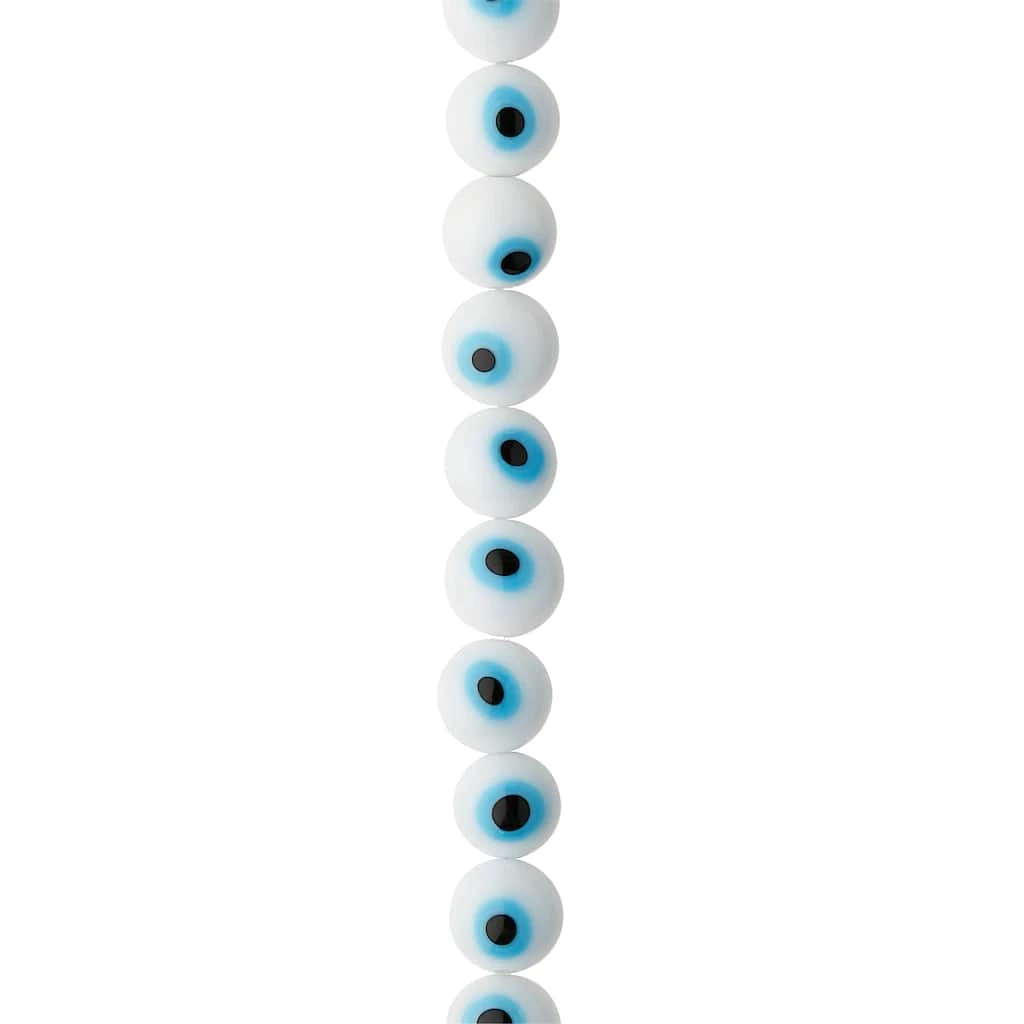 Coupon ❤️ White Evil Eye Glass Round Beads by Bead Landing™ ⭐ 3 Coupon ❤️ White Evil Eye Glass Round Beads by Bead Landing™ ⭐