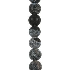 Deals 😀 Black Crackle Agate Round Beads, 6mm by Bead Landing™ 🌟