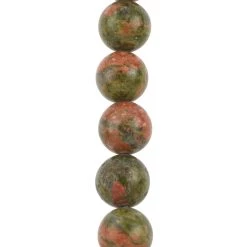 Best Pirce 😀 Green & Orange Unakite Round Beads, 10mm by Bead Landing™ 🎉