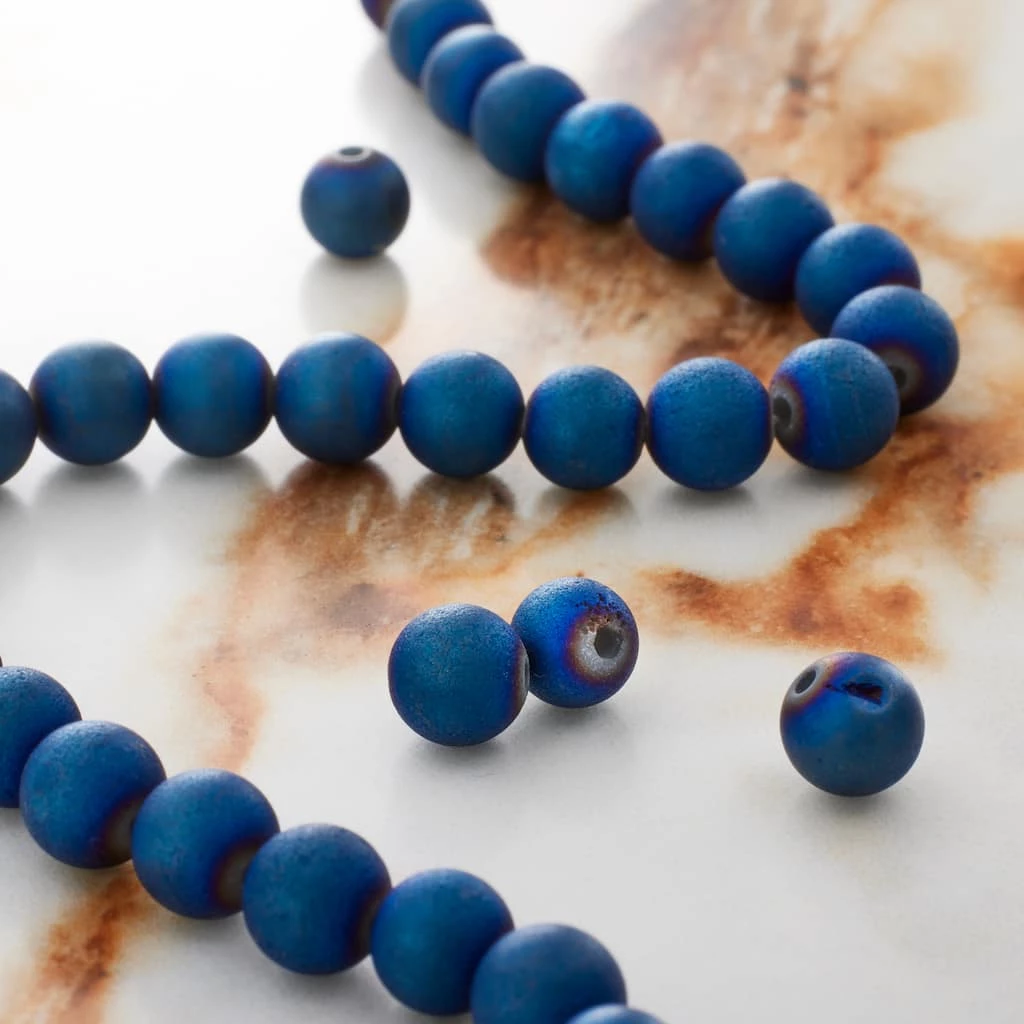 Hot Sale 👍 Blue Plated Druzy Agate Round Beads by Bead Landing™ 🌟 4 Hot Sale 👍 Blue Plated Druzy Agate Round Beads by Bead Landing™ 🌟 - Image 2
