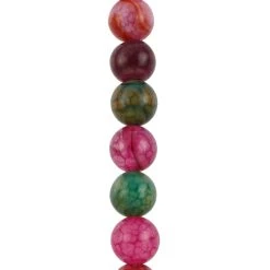 Wholesale 🔔 12 Pack: Multicolor Crackled Agate Round Beads by Bead Landing™ 🤩