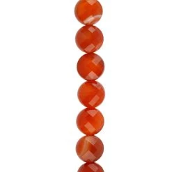 Deals ⌛ Red Faceted Agate Round Coin Beads, 8mm by Bead Landing™ 👏