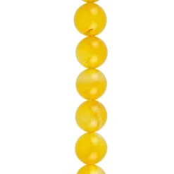 Buy 🤩 12 Pack: Yellow Agate Round Beads, 10mm by Bead Landing™ 👏