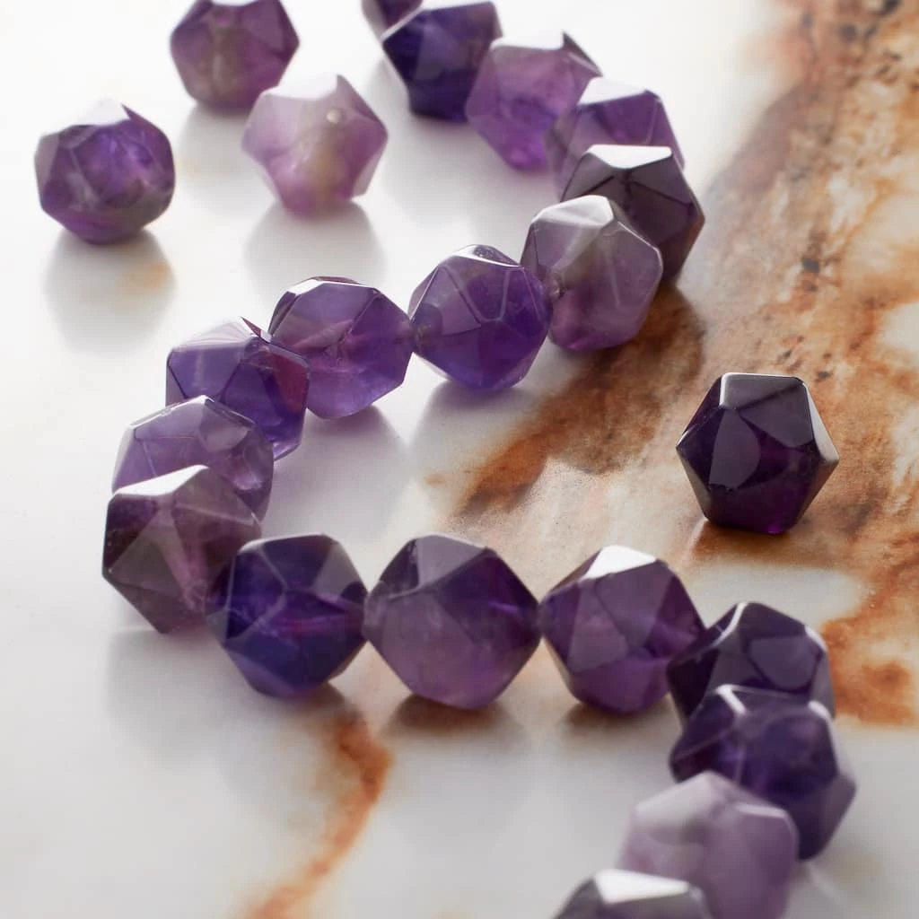 Brand new ๐ Amethyst Faceted Star Cut Beads, 10mm by Bead Landing™ โญ 4 Brand new ๐ Amethyst Faceted Star Cut Beads, 10mm by Bead Landing™ โญ - Image 2