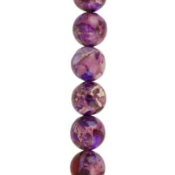 Discount ❤️ Purple Dyed Imperial Jasper Round Beads by Bead Landing™ 🛒