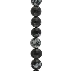 New ๐ 12 Pack: Black Snowflake Jasper Faceted Coin Beads, 8mm by Bead Landing™ ๐