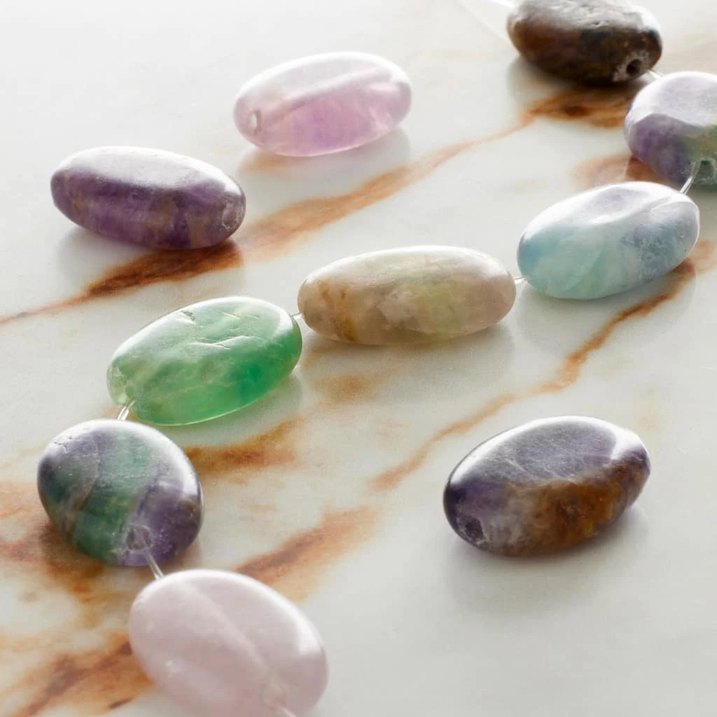 Cheap 🎉 Flourite Oval Beads, 18mm by Bead Landing™ ✨ 4 Cheap 🎉 Flourite Oval Beads, 18mm by Bead Landing™ ✨ - Image 2